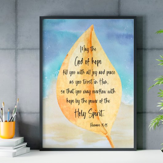 Bible verse Romans Yellow Blue Poster