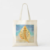 Bible verse Romans Yellow Blue Tote Bag (Achterkant)