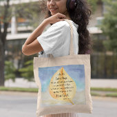 Bible verse Romans Yellow Blue Tote Bag