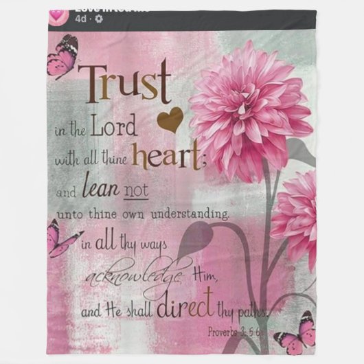 Bible Verse Soft Fleece Blanket (Voorkant)