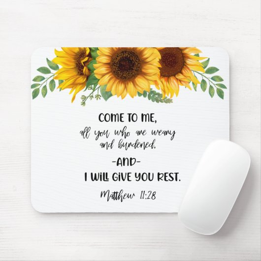 Bible Verse Sunflower Mouse pad Muismat (Met muis)