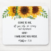 Bible Verse Sunflower Mouse pad Muismat (Voorkant)