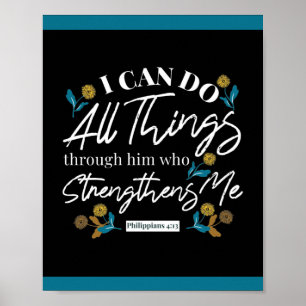 bible verse typografie floral art black ver poster