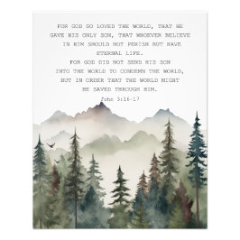 Bible Verse Wall Art Poster John 3