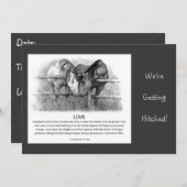 BIBLE VERSE: WEDDING INVITE: HORSES, PENCIL KAART (Voorkant / Achterkant)