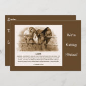 BIBLE VERSE: WEDDING INVITE: HORSES, PENCIL KAART (Voorkant / Achterkant)