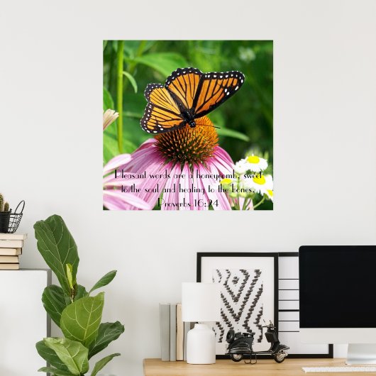 bible versmelt herinnering vlinderbloemproverbs poster (Thuiskantoor)