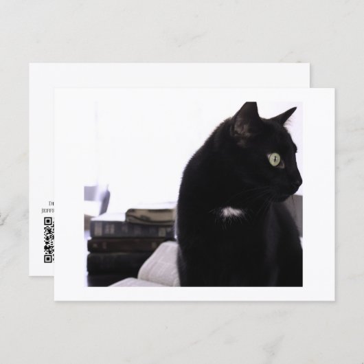 Bibles and Black Cat Postcard Print by JH Thornton Briefkaart (Voorkant / Achterkant)