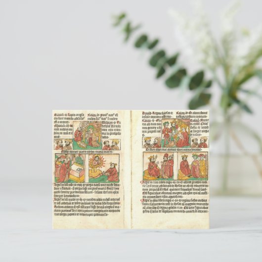 Biblia Paupernum Natitivity Briefkaart (Staand voorkant)