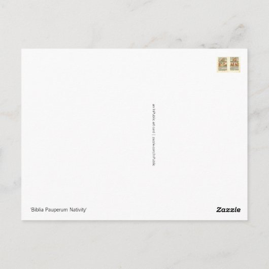 Biblia Paupernum Natitivity Briefkaart (Achterkant)