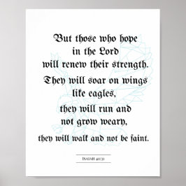 Biblicaal poster, Christelijk poster, Isaiah 40:31 Poster