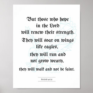 Biblicaal poster, Christelijk poster, Isaiah 40:31 Poster
