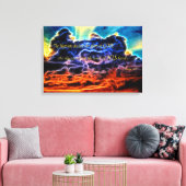 Biblical Electrified Cumulus Clouds Skyscape Canvas Afdruk (Insitu (Woonkamer))
