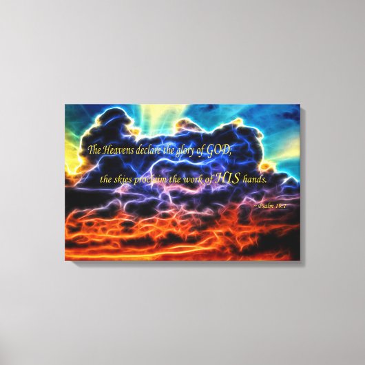 Biblical Electrified Cumulus Clouds Skyscape Canvas Afdruk (Voorkant)