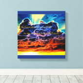 Biblical Electrified Cumulus Clouds Skyscape Canvas Afdruk (Insitu (Houten vloer))