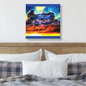 Biblical Electrified Cumulus Clouds Skyscape Canvas Afdruk (Insitu (Slaapkamer))