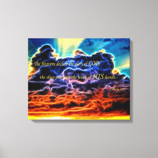Biblical Electrified Cumulus Clouds Skyscape Canvas Afdruk (Voorkant)
