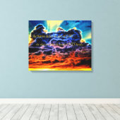 Biblical Electrified Cumulus Clouds Skyscape Canvas Afdruk (Insitu (Houten vloer))