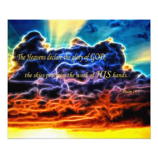 Biblical Electrified Cumulus Clouds Skyscape Foto Afdruk (Voorkant)