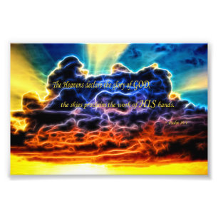 Biblical Electrified Cumulus Clouds Skyscape Foto Afdruk