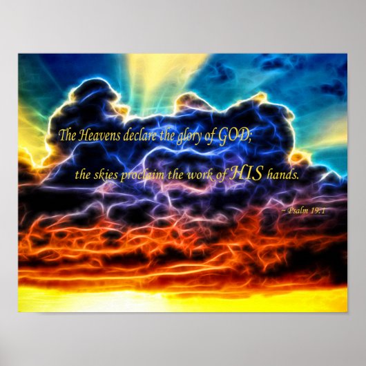 Biblical Electrified Cumulus Clouds Skyscape Poster (Voorkant)