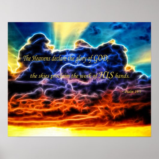 Biblical Electrified Cumulus Clouds Skyscape Poster (Voorkant)
