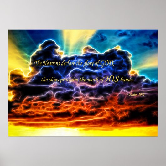 Biblical Electrified Cumulus Clouds Skyscape Poster (Voorkant)