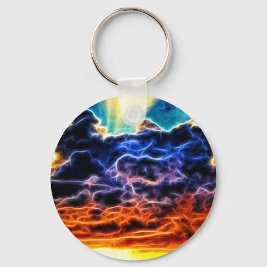 Biblical Electrified Cumulus Clouds Skyscape Sleutelhanger (Voorkant)