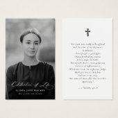 Biblical Faith Funeral Memorial Photo Prayer Card Visitekaartje (Voorkant /achterkant)