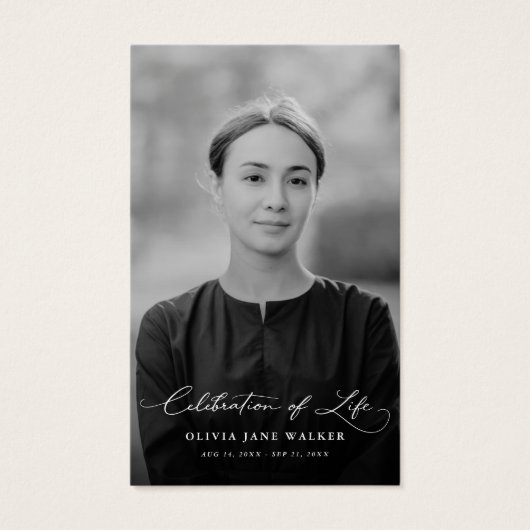 Biblical Faith Funeral Memorial Photo Prayer Card Visitekaartje (Voorkant)