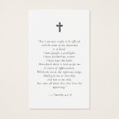 Biblical Faith Funeral Memorial Photo Prayer Card Visitekaartje (Achterkant)