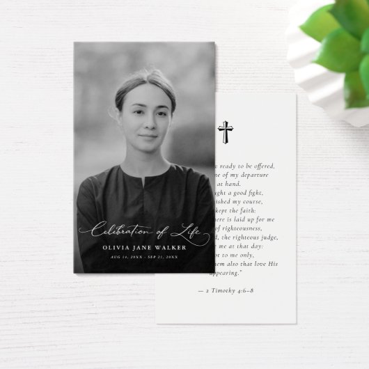 Biblical Faith Funeral Memorial Photo Prayer Card Visitekaartje (Bureau)