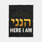 Biblical Hebrew Hineni Here I Am Religious Faith G Fleece Deken (Voorkant)