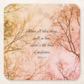 Biblical Love Quote Kartonnen Onderzetters (Voorkant)