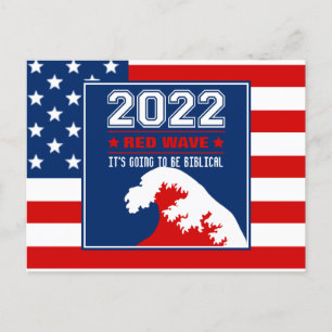 Biblical Midterms 2022 Red Wave Briefkaart