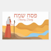 Biblical Moses Hebreeuws Pesach Passover Rechthoekige Sticker (Voorkant)