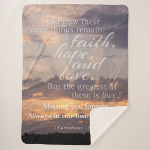 Biblical Passage Sunset PERSONALIZED Blanket Sherpa Deken