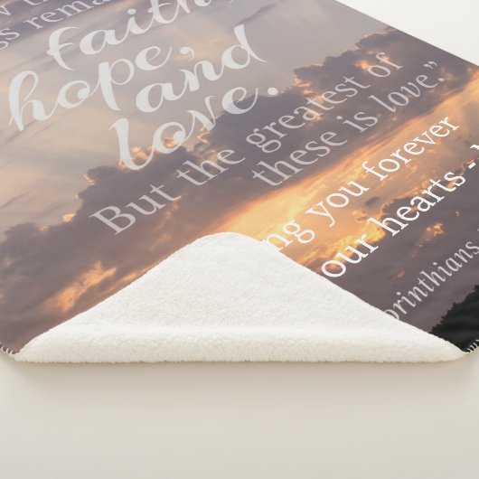 Biblical Passage Sunset PERSONALIZED Blanket Sherpa Deken (3/4)