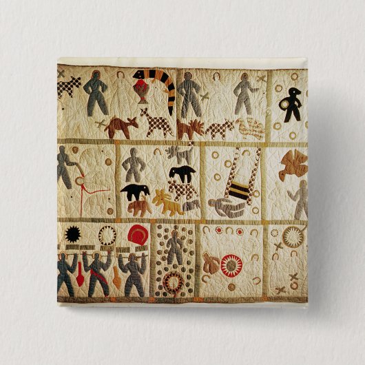 Biblical quilt, Virginia Vierkante Button 5,1 Cm (Voorkant)