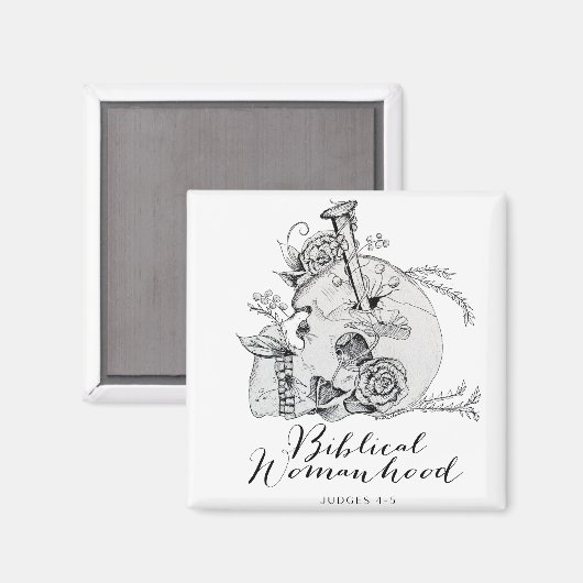 Biblical Womanhood Skull - Jael en de Tent Peg Magneet (Voorkant / Achterkant)