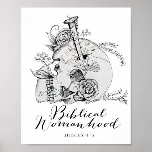 Biblical Womanhood Skull - Jael en de Tent Peg Poster (Voorkant)