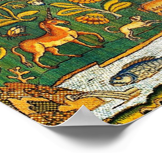 Biblicale boom van het 17e-eeuwse borduurwerk poster (Hoek)