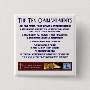 Biblicale Button "Tien Geboden" (BLUE)