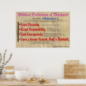Biblicale definitie van mannelijkheid. poster (Keuken)