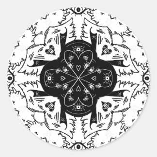 Biblically accurate angel mandala ronde sticker