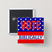 Biblically stemmen vierkante button 5,1 cm (Voorkant /achterkant)