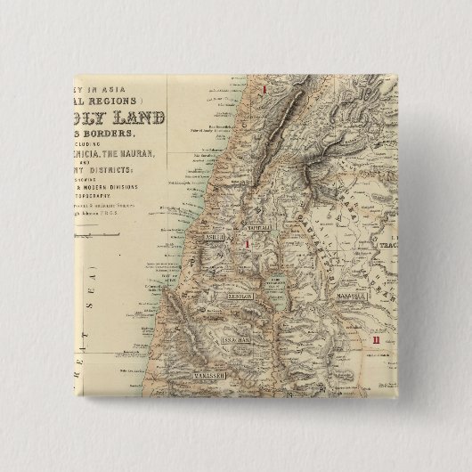 Biblicregio's Turkije en Azië Vierkante Button 5,1 Cm (Voorkant)