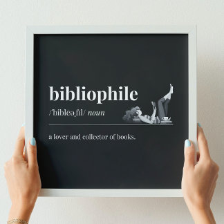Bibliofiel Definitie een liefhebber van boeken (zw Poster