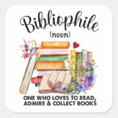Bibliofiel Definitie Vierkante Sticker (Voorkant)