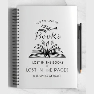 Bibliofiel in het hart - Minimalistisch ontwerp vo Notitieboek